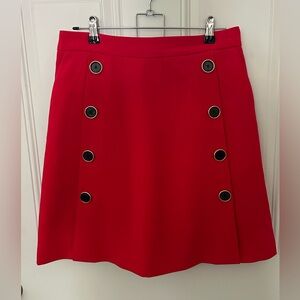 Catherine Malandrino Vibrant Red A-Line Skirt